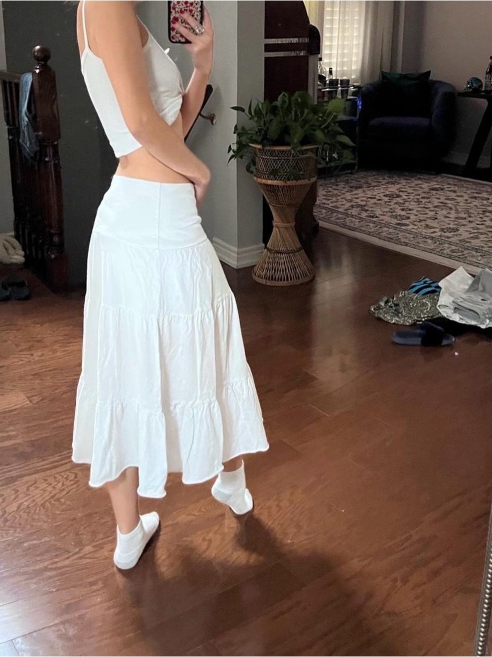 white cotton skirt